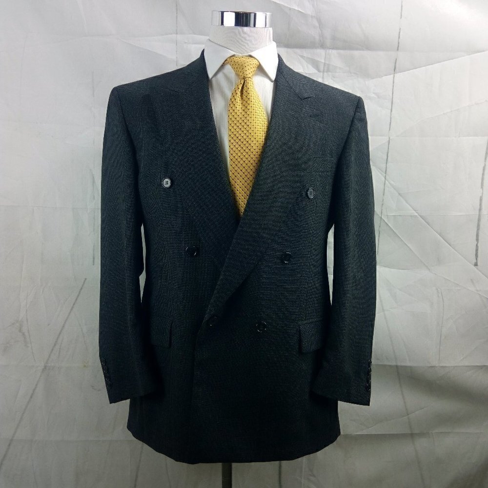 Roberto Vasalli Double Breasted Gray Suit Blazer - Picture 1 of 13